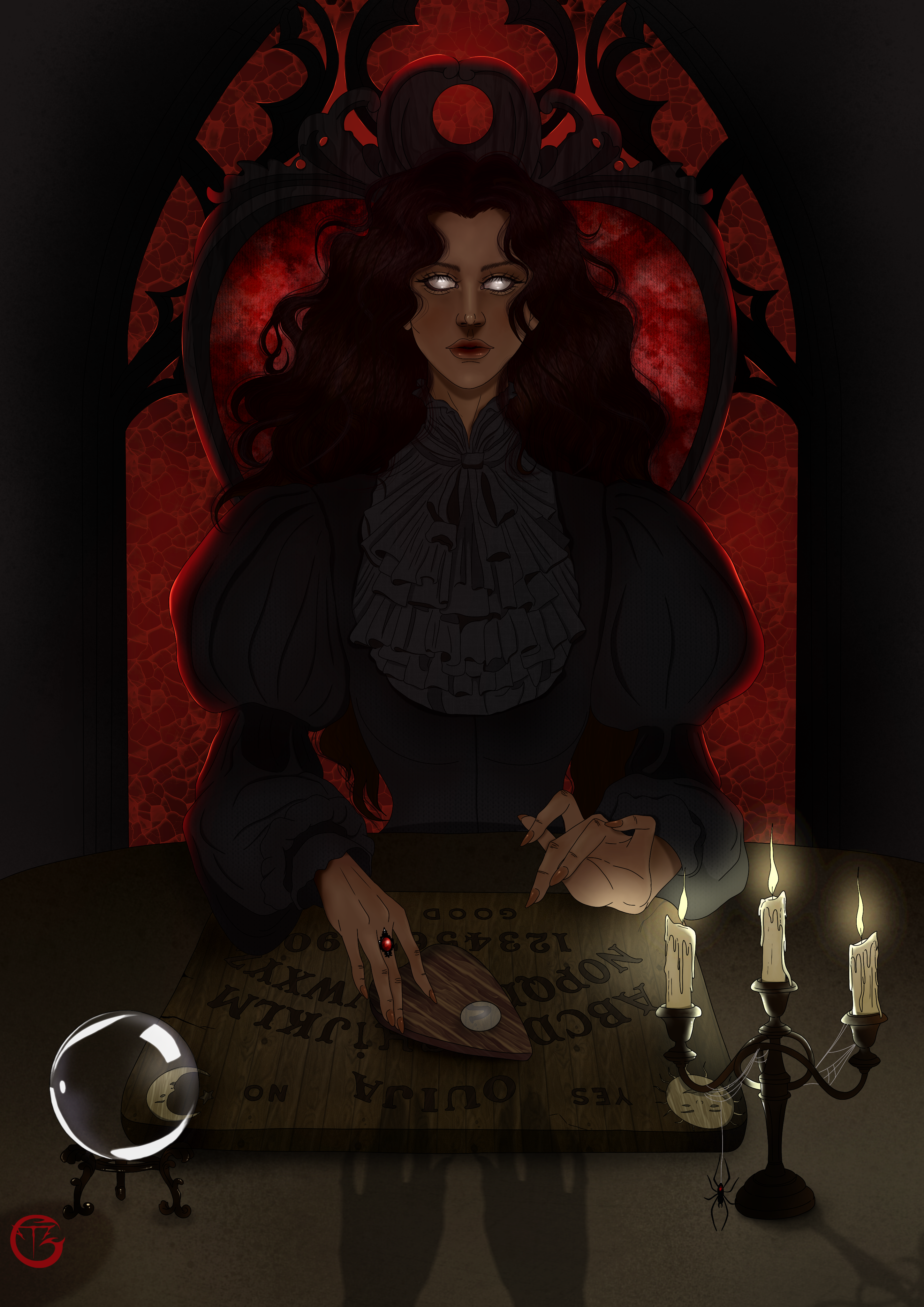 Ilustração Ouija Jogo dos Espíritos
